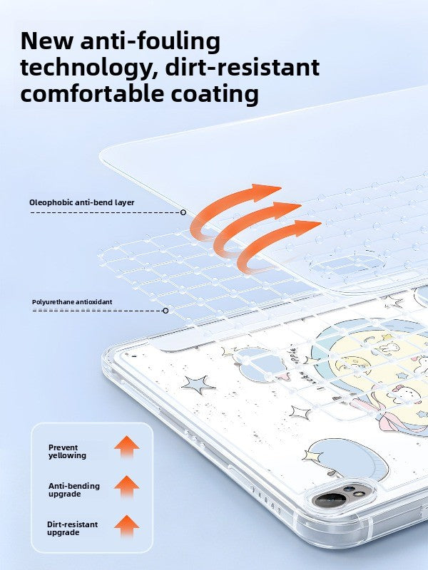 For Huawei matepad11.5 protective case air12 flat case acrylic 2026 new 115s buckle pro12.2 inch transparent 2023 with pen slot se10.4 soft light version Apple Rabbit Tablet Accessories