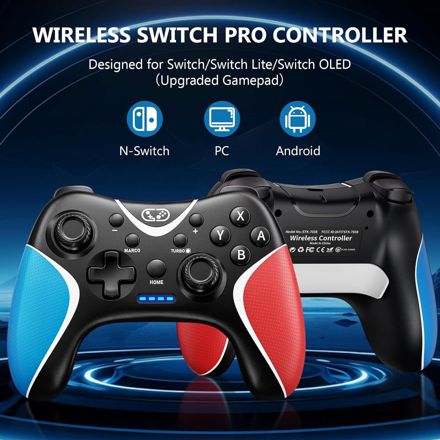SWITCH gamepad NS wireless controller custom back button programming continuous Bluetooth wireless controller