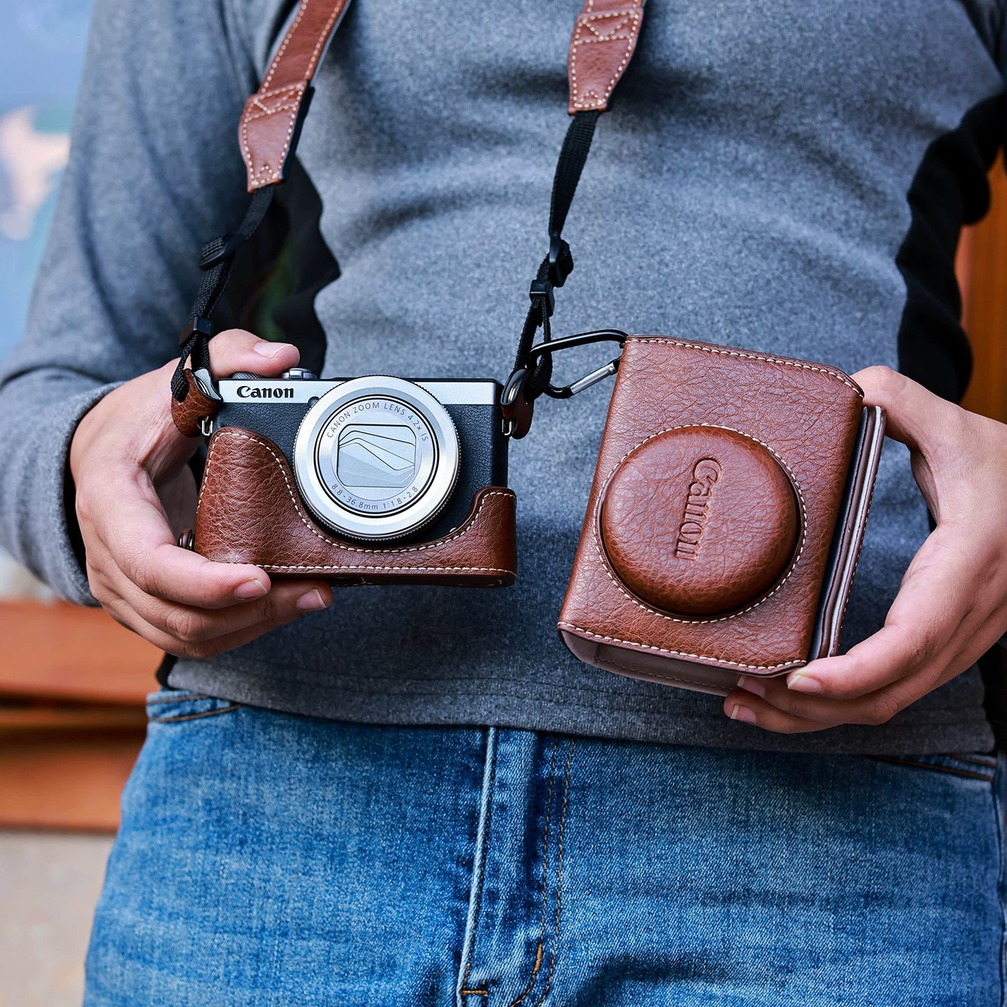 Suitable for Canon G7X3 Protective Case G7X2 Camera Case G11 G12G15/16 G1X2 Leather Case Camera Case Digital camera accessories