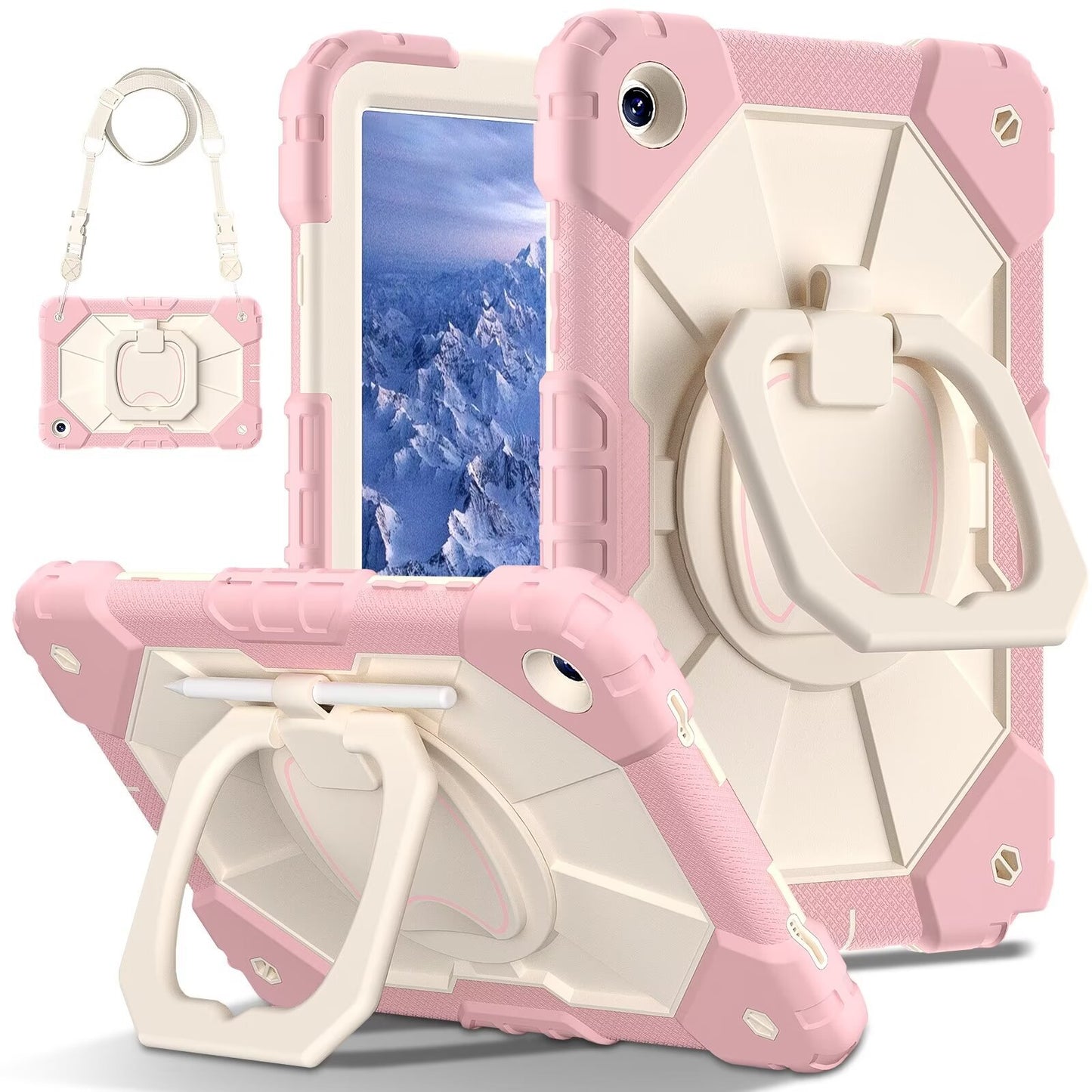 Applicable to Samsung Tablet A9 Silicone 8.7 Inch Protective Cover A9 Plus 11 Inch Anti-drop Case Bracelet Bracket Shoulder Strap Protective Accessories