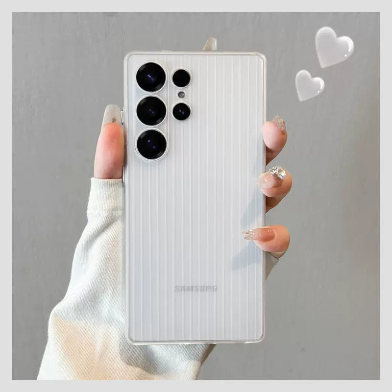 Geometric for samsung s26ultra mobile phone case corrugated magnetic suction s25 + protective case galaxy case s26 transparent matte samsung ultra-thin all-inclusive anti-drop premium women's Phone accessories