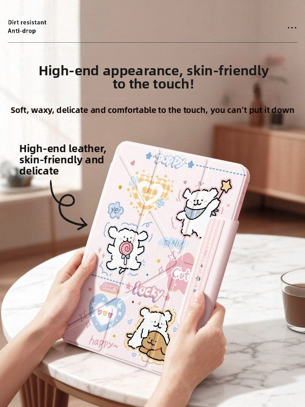 For huawei tablet case 2026 new matepad115s tablet case air12 with pen slot 2024 light and thin 11.5 inch magnetic buckle padpro anti-bend and fall se happy puppy Tablet Accessories