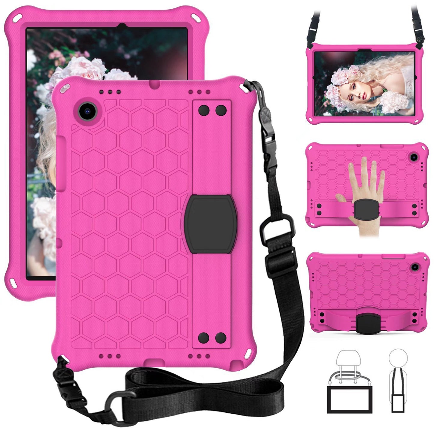 Applicable S6lite Samsung Tablet P610 Protective Case P619 Children's A7 Bracket EVA Anti-drop Case A8 Shoulder Strap protective Accessories