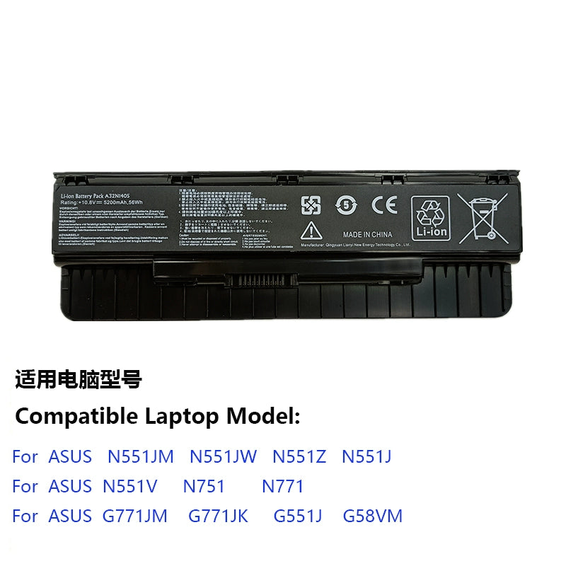 (Shipping fee not include)for for ASUS  N551JM/JW/Z/V N751 N771 G771JM/JK repalcement battery A32N1405