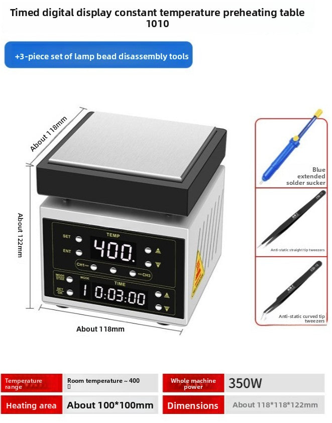 Constant temperature heating station, mobile phone repair, screen removal, LED lamp bead removal and soldering station, heating plate welding BGA preheating station