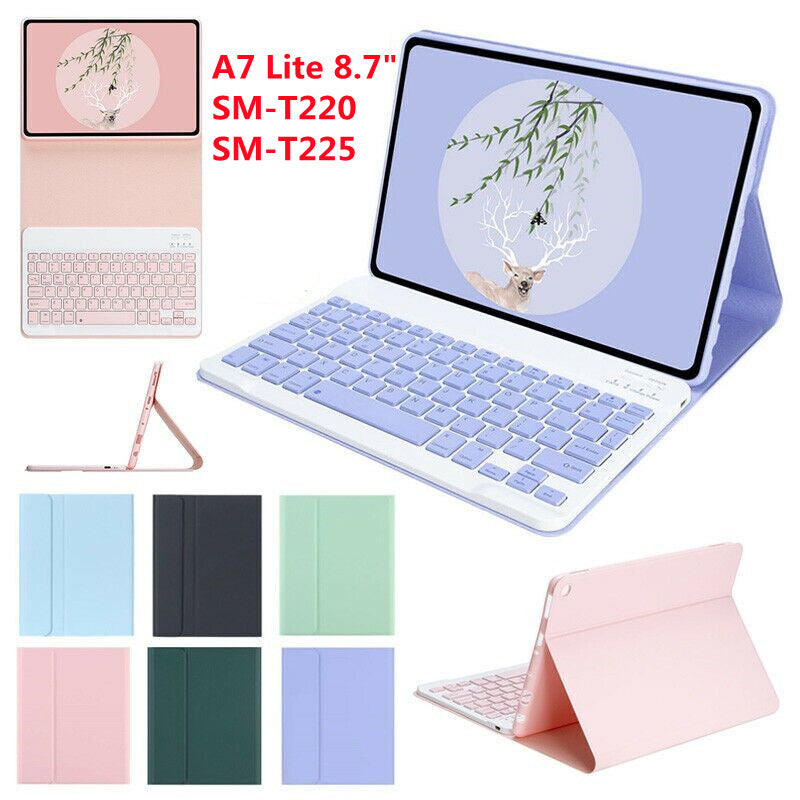 Applicable Samsung A7Lite Tablet Leather Case Bluetooth Keyboard T220 Protective Case T225 Silicone Soft Case 8.7 Inch protective Accessories