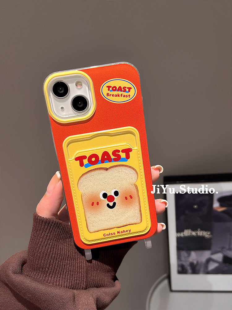 Accessories Fun Cartoon Toast Emoji Card Pack for iPhone15Pro Mobile Phone Case Apple 14promax New 13p