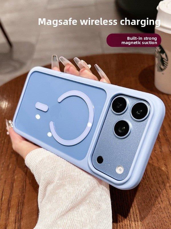 Ice transparent magnetic suction For iPhone 18promax mobile phone case new iPhone17 new color soft edge hard back ultra-thin 18pro strong magnetic adsorption 16 men's and women's simple shell Phone Accessories