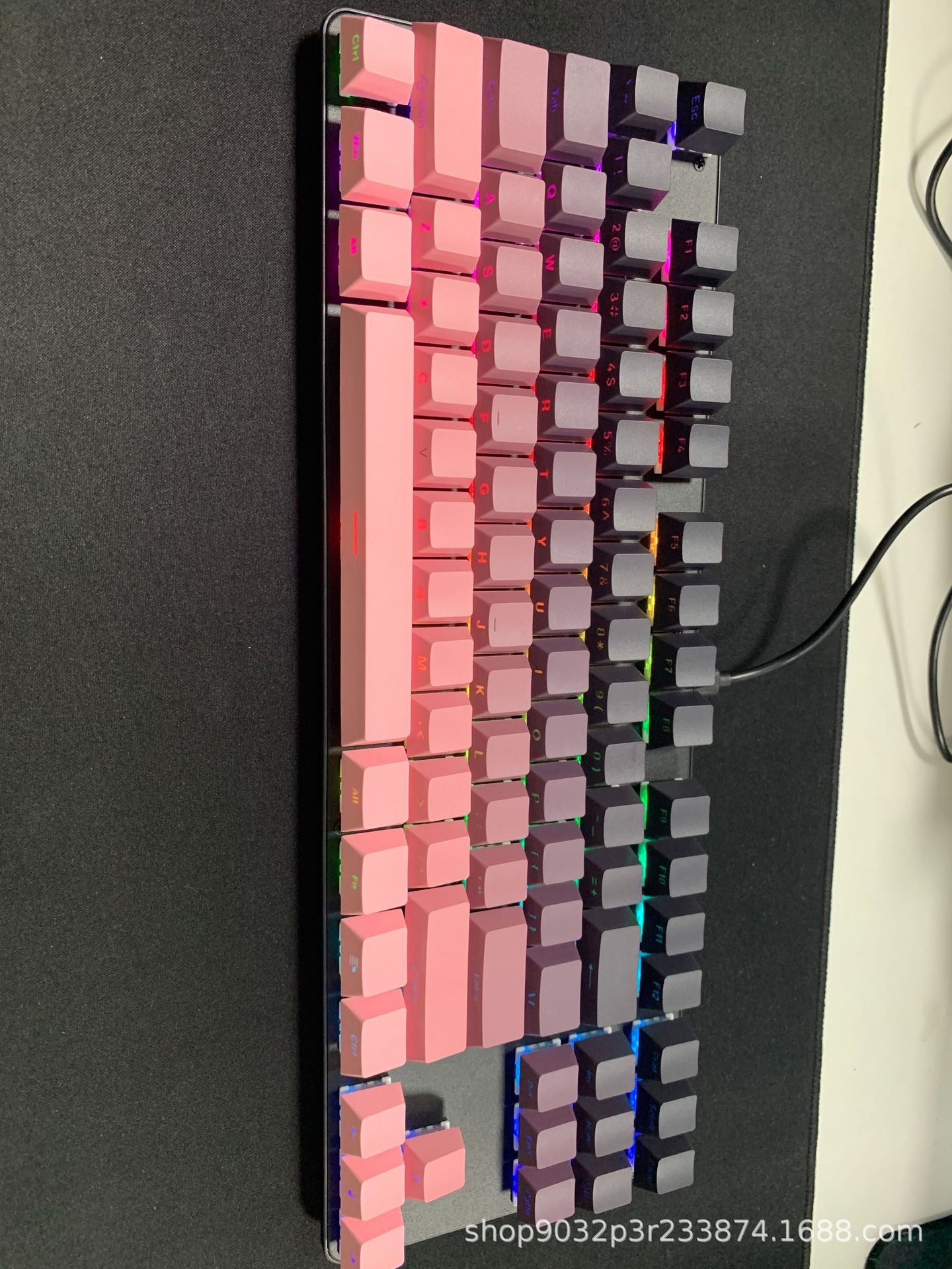 87 mechanical keyboard wireless three-mode side engraving gradual change hot-swappable PBT keycap RGB luminous e-sports game business