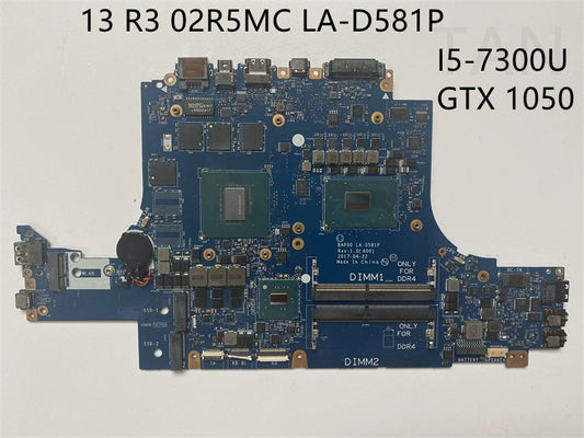 (Shipping fee not include)  motherboard  system board  Dell  13 R3 LA-D581P 02R5MC I5-7300U GTX1050