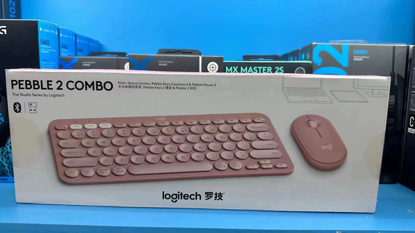 Logitech PEBBLE 2 COMBO Wireless Mouse K380 Bluetooth Keyboard Kit Lightweight Portable Office Tablet