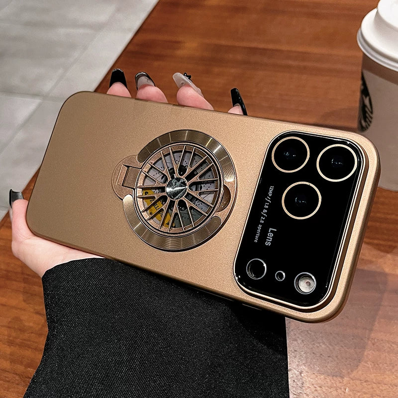 Unzip gyro for iPhone 17promax mobile phone case New iPhone16 protective case Frosted 17Air lens All-inclusive anti-drop ultra-thin 360 magnetic suction bracket Men's and women's hard case Phone accessories