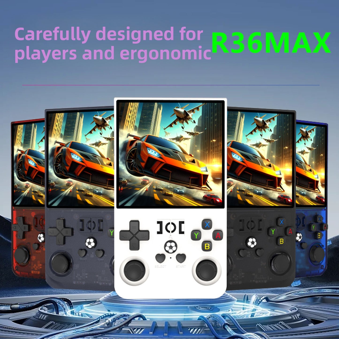 4"inch R36max IPS HD PSP Linux 4000mAh type C rechargable 2.4G Support wireless gamepad Ultra-Thin games Handheld Game Player consolepsp retro dual system