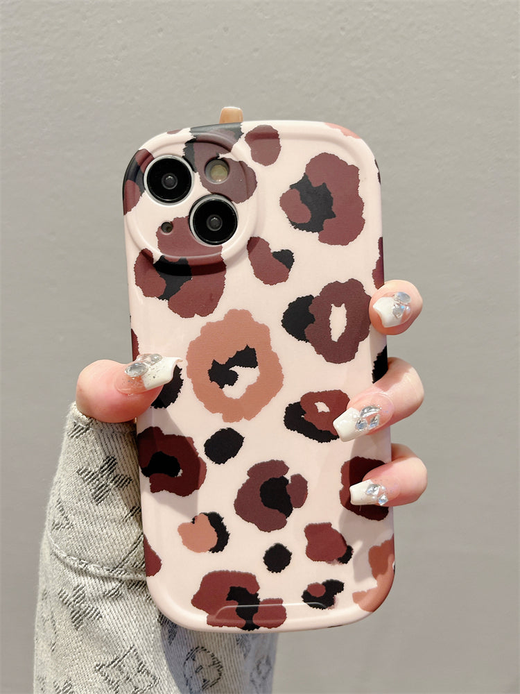 Accessories for Apple 15promax mobile phone case 13 simple smiley face leopard print 14 new iphone15 lanyard super fire 15