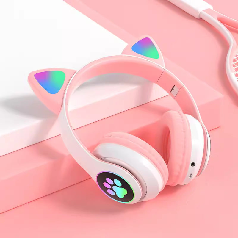 Accessories Cat Ear Luminous Headset STN-28 Girls' Cute Gaming Wireless Headset Bluetooth Headset