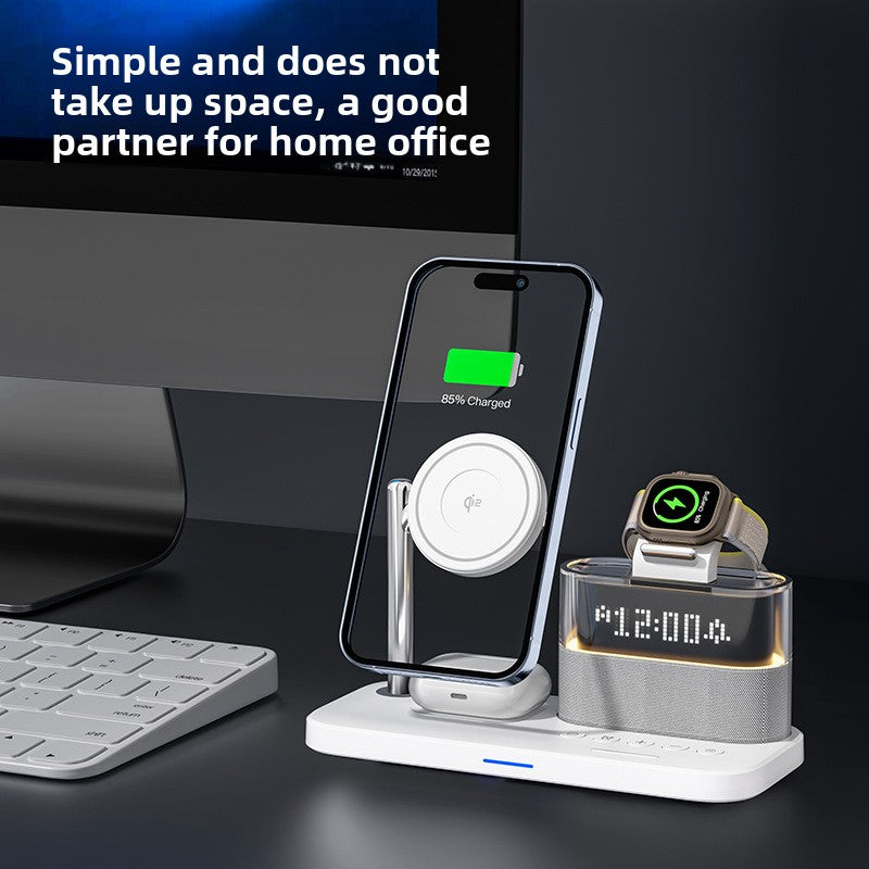 Magnetic wireless charger 3-in-1 wireless charging Clock  for Apple 3-in-1