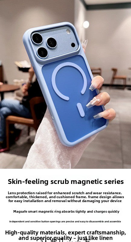 Semi-transparent matte magnetic suction For iPhone 18promax mobile phone case new iPhone17 new color scheme matte texture 16pro large hole lens advanced sense of men and women shell Phone Accessories