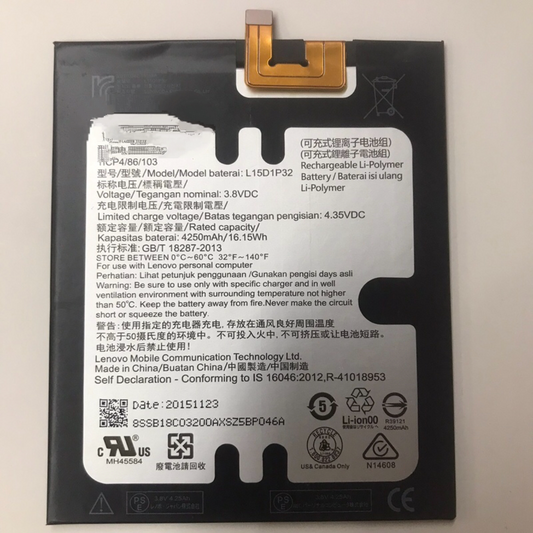 L15D1P32 for Lenovo Tab3 8Plus TB-8703F 8703N PB1-750N/P battery Lenovo Tablet repair parts