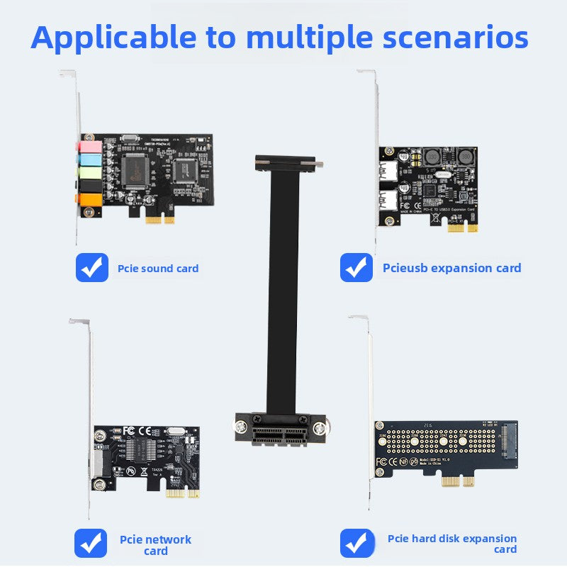 PCIEx1 extension cable 1X wireless network interface card adapter cable hard disk slot PCIE4.0/3.0 for DMA extension cable Repair Tools
