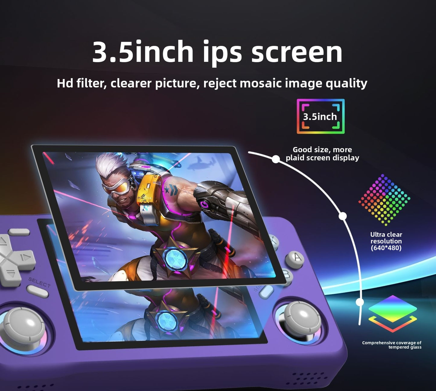 3.5" inch XF35H IPS HD WIFI Online match fight Linux Dual 3D joysticks RGB 4000mAh rechargable supporting 2.4G wireless Gamepad connected games Handheld  Player console
