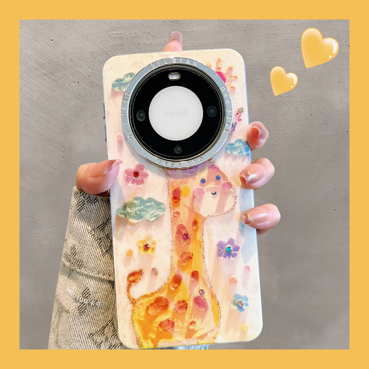 Accessories for huawei mate60pro phone case mate60 point drill dumbo giraffe pura70pro Internet celebrity female