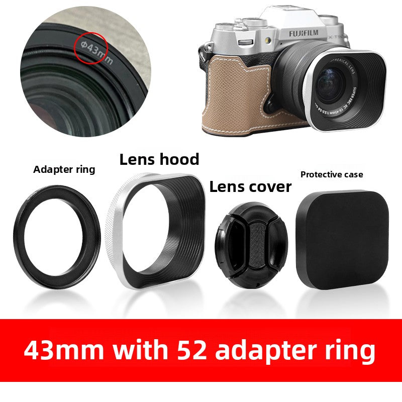 Square hood for Canon Sony Conn 16-50 Fuji 15-45/35 f2 52/43/46 mm Digital camera accessories