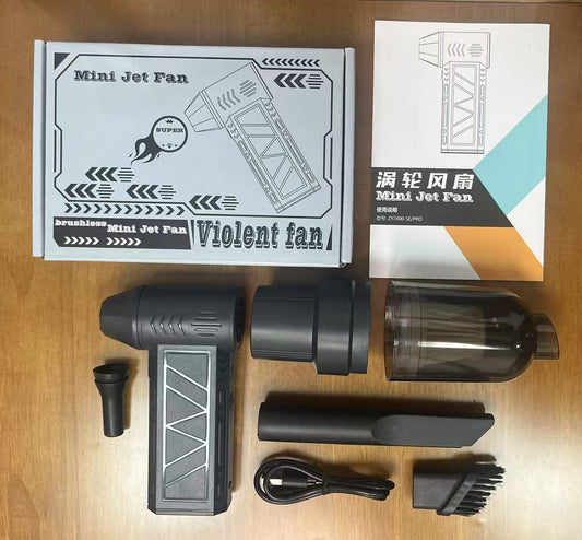 High Speed Violent Turbo Fan LED Lighting Handheld Fan Wireless Car Vacuum Cleaner House Cleaning Outdoor Products
