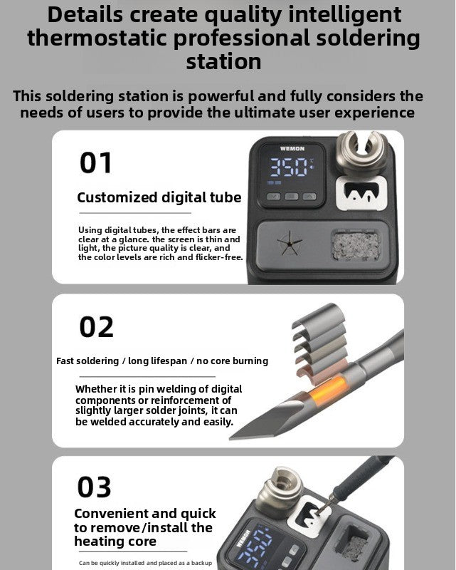 C210 welding table, mobile phone repair tools heat up 2 seconds automatic sleep electric soldering iron handle  high-power welding Soldering Iron Tip Reviving Paste repair tools