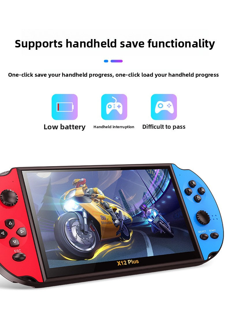 7.1" inch X12PLUS IPS HD Linux Dual Models 3000mAh rechargable 2.4G wireless gamepad games Handheld Game Player console Mini arcade 8 big emulator retro PSP handheld FC GBA