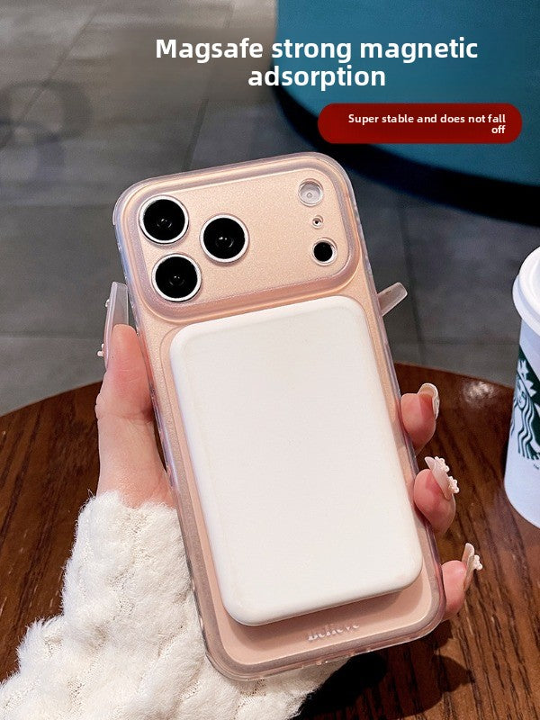 Ice mist matte magnetic suction for iPhone 17promax mobile phone case New iPhone16 transparent silicone soft edge matte magnetic suction protective case 15pro button all-inclusive protection Phone accessories