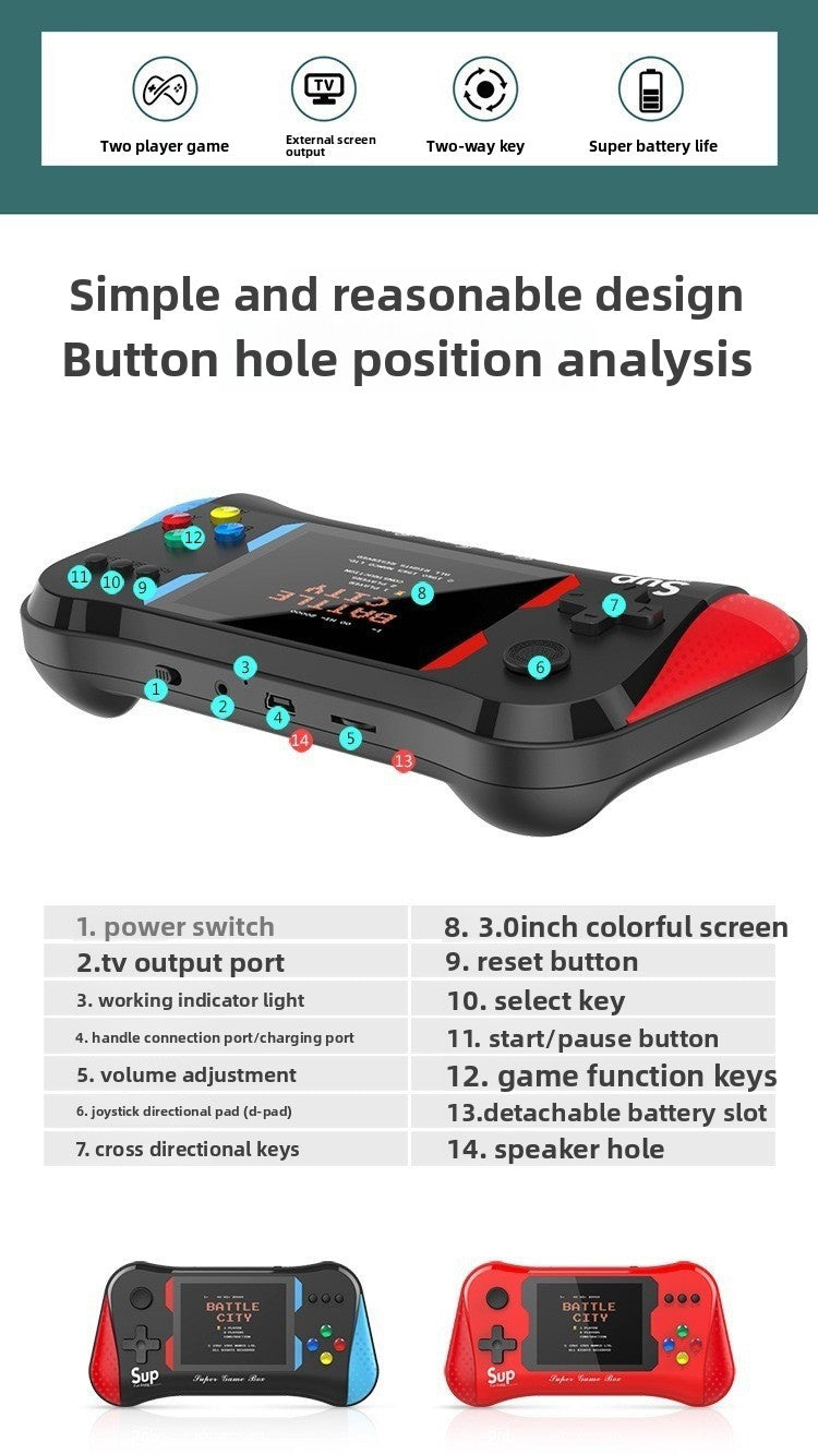 3" inch X7M HD PSP 1200mAh rechargable sup games Handheld Game Player console 500-In-1 Classic Doubles Handheld