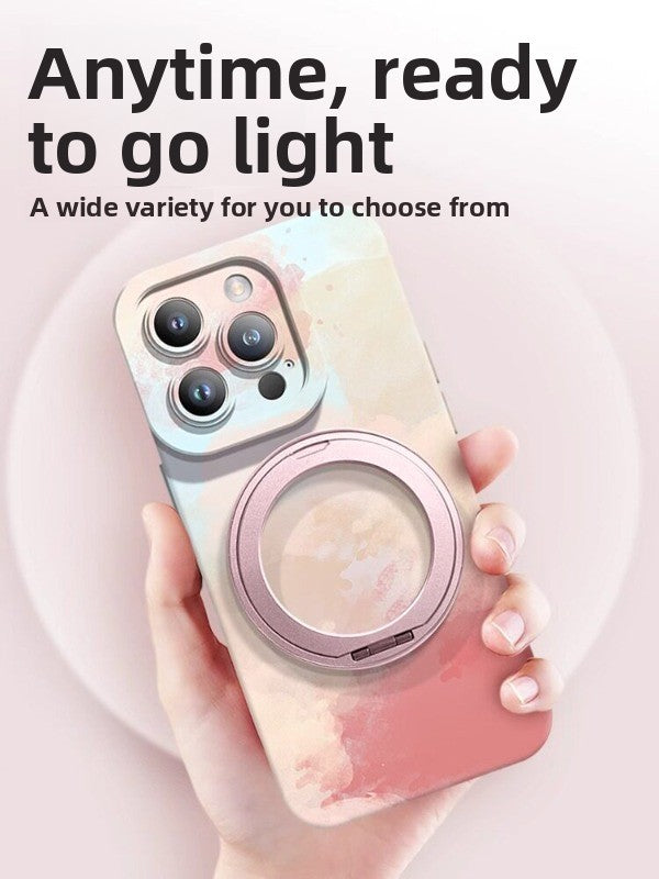 For iPhone 16promax mobile phone case iphone15 liquid silicone 360 ° magnetic suction bracket ultra-thin protective case anti-drop plus all-inclusive matte MagSafe hard case Phone accessories