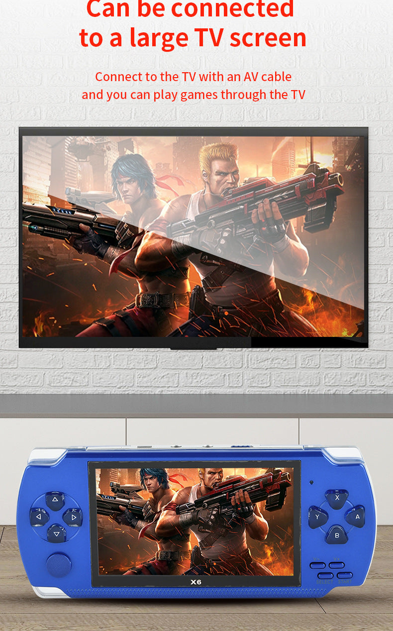 4.3" inch HD X6 15000 games Handheld Game Player console Nostalgic and retro handheld, arcade, and PSP game consoles