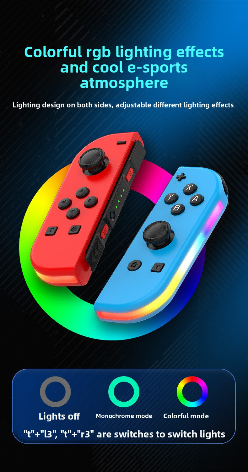 Switch joycon left and right gamepad colorful RGB light effect wake up 5.2 Bluetooth vibration somatosensory