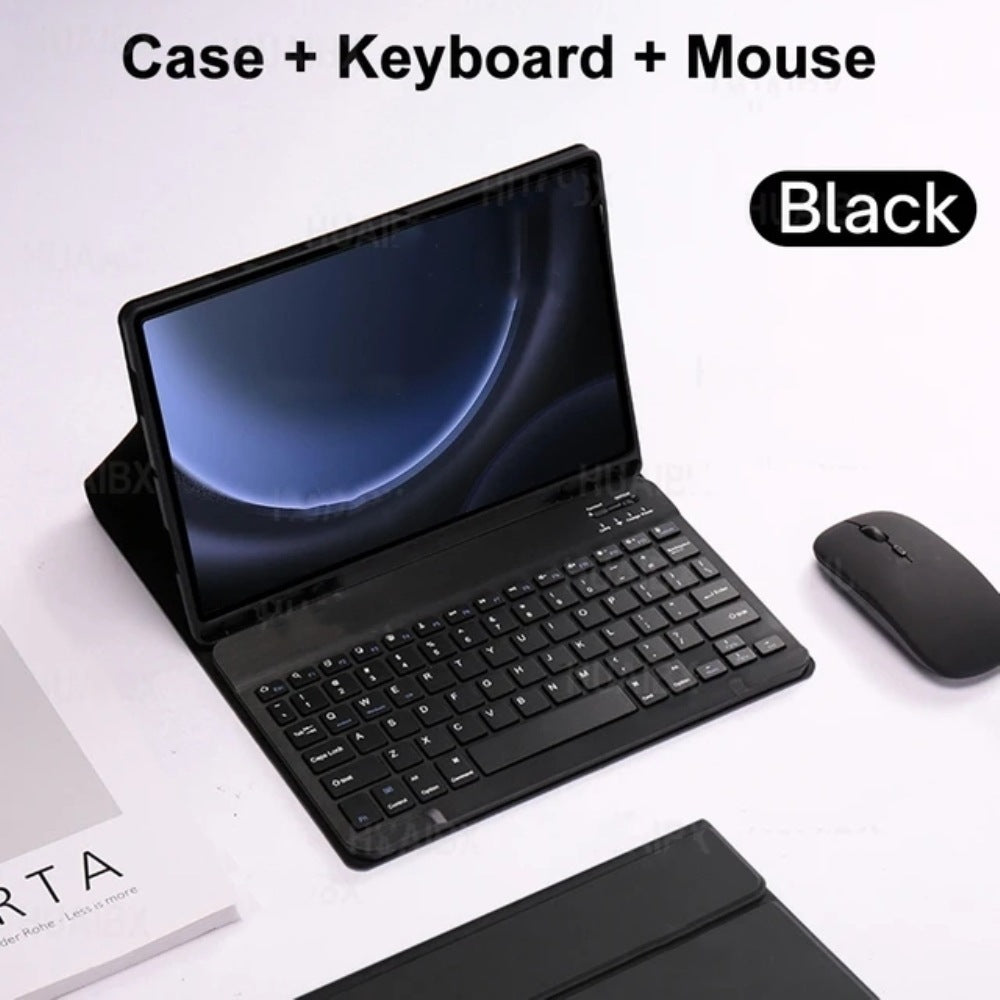 Suitable for Samsung Tablet A9 + Protective Case A8 with Pen Slot S7 Bluetooth Keyboard Miaokong S9FE Silicone Leather Case S8protective Accessories