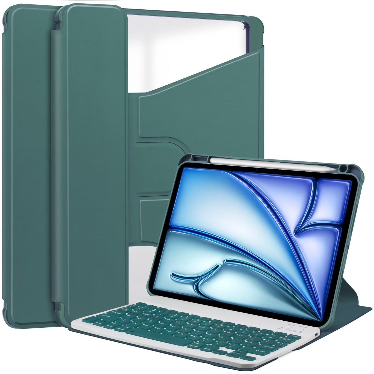 Applicable to 2024 iPad Air13 Bluetooth keyboard case 360 ° rotating acrylic bracket leather case protective Accessories