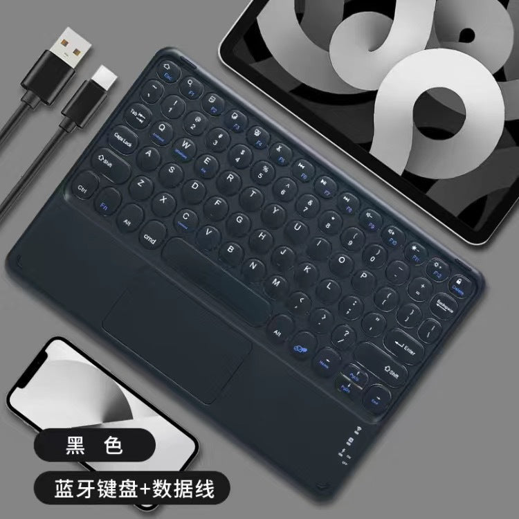 Wireless bluetooth touch keyboard, retro round ipad tablet ultra-thin portable mobile phone keyboard, bluetooth keyboard and mouse set protective Accessories