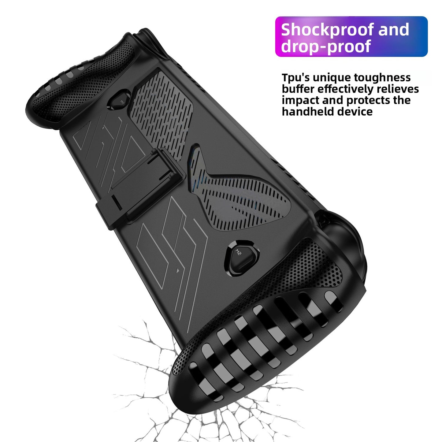 Suitable for ROG Xbox ally X handheld TPU protective case with back bracket, non-slip and anti-drop protective case