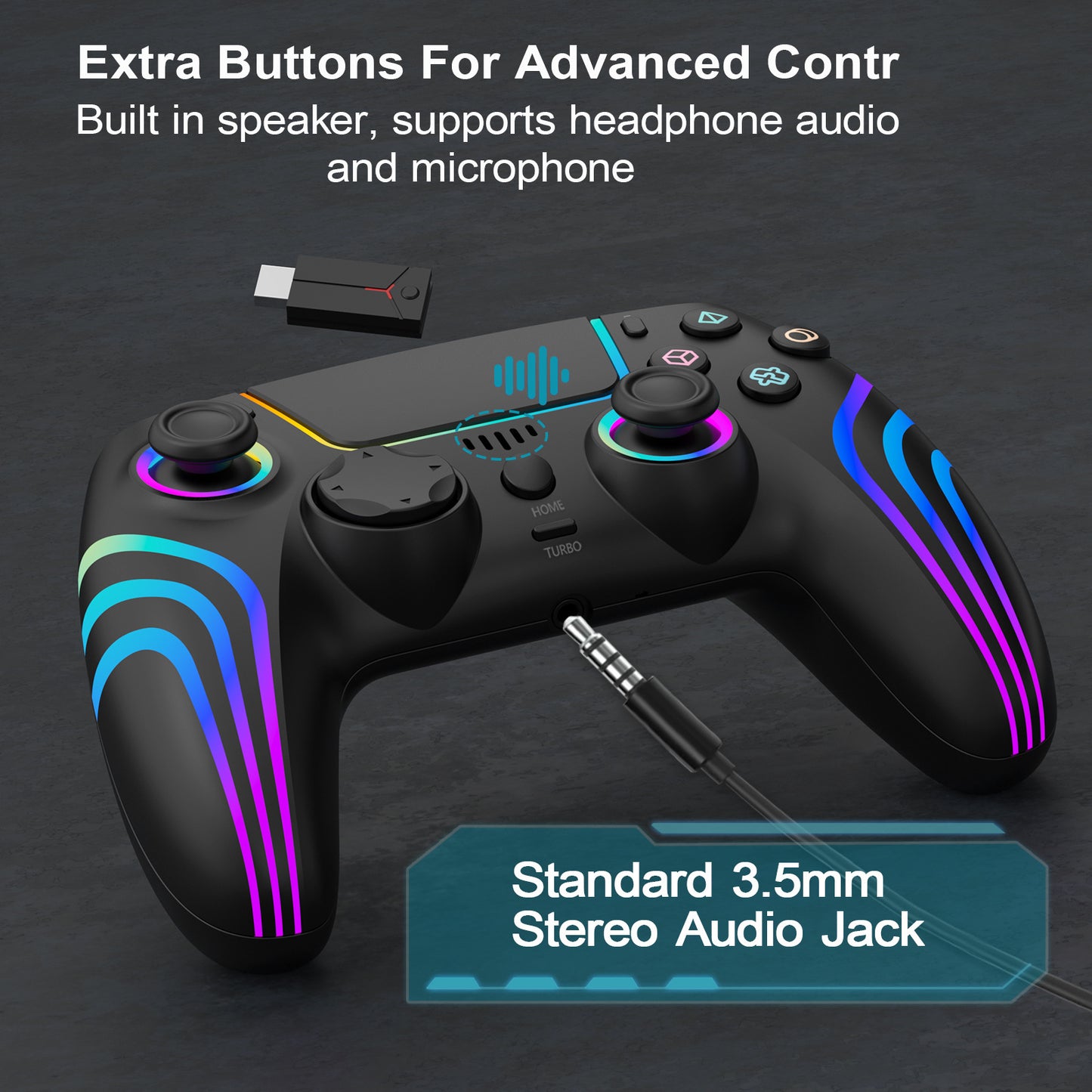 P5 wireless gamepad with colorful RGB light vibration continuous hair six-axis Switch computer handle SZ-5003G