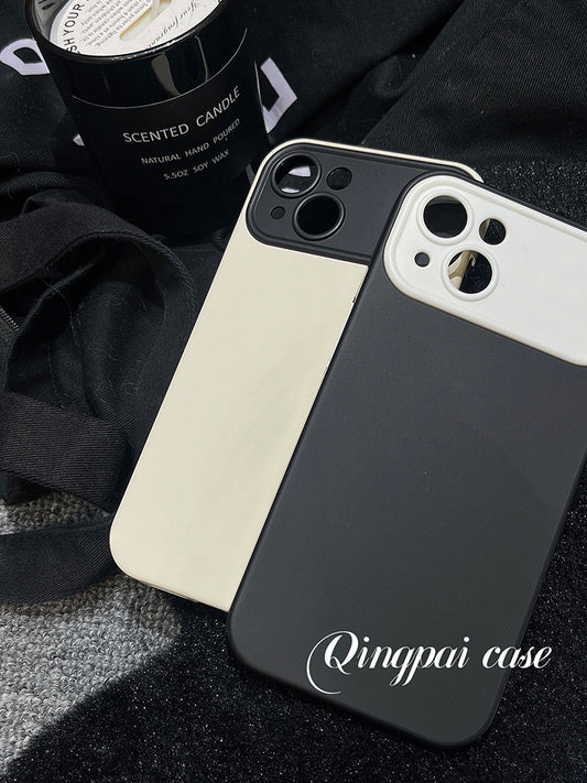 Accessories for Apple 14 mobile phone case simple color contrast lens 13 new iphone14promax women's 12 two-in-one