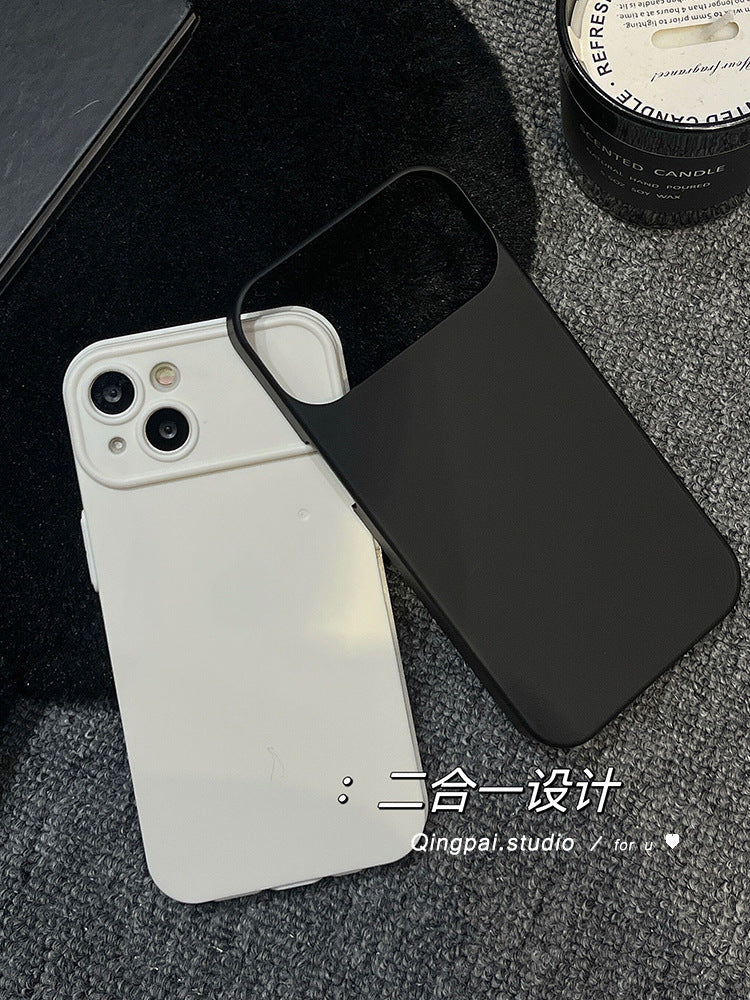 Accessories for Apple 14 mobile phone case simple color contrast lens 13 new iphone14promax women's 12 two-in-one