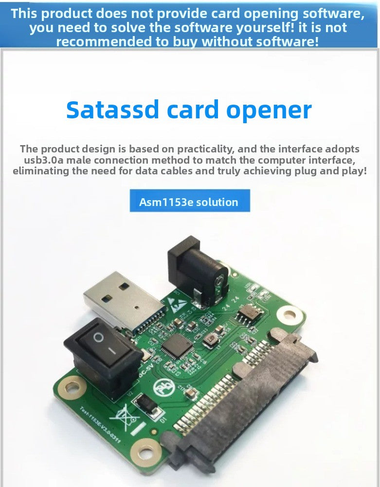 USB to SATA SSD Solid State Drive Card Opener adapter board SSD card opener SATA Card Reader test and repair tool ASM1153E repair tools