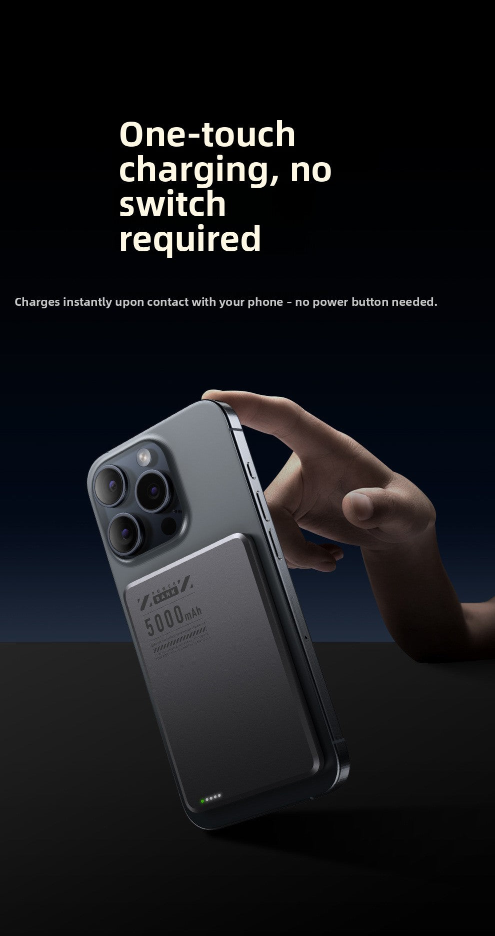 Ultra-thin Magsafe magnetic wireless power bank 5000mAh PD20W fast charging aluminum alloy compact mobile power supply