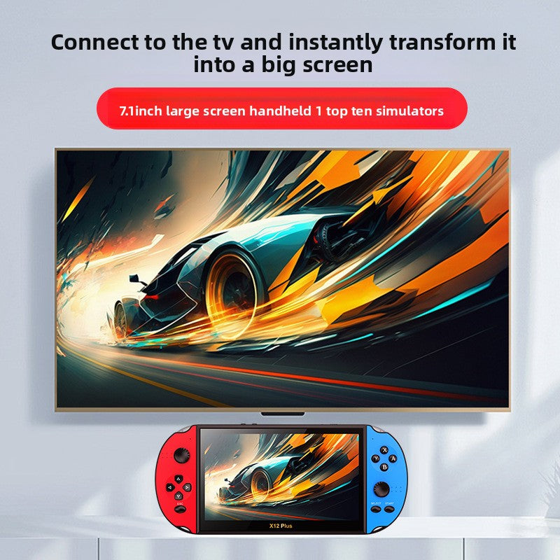 7.1" inch X12PLUS IPS HD Linux Dual Models 3000mAh rechargable 2.4G wireless gamepad games Handheld Game Player console Mini arcade 8 big emulator retro PSP handheld FC GBA