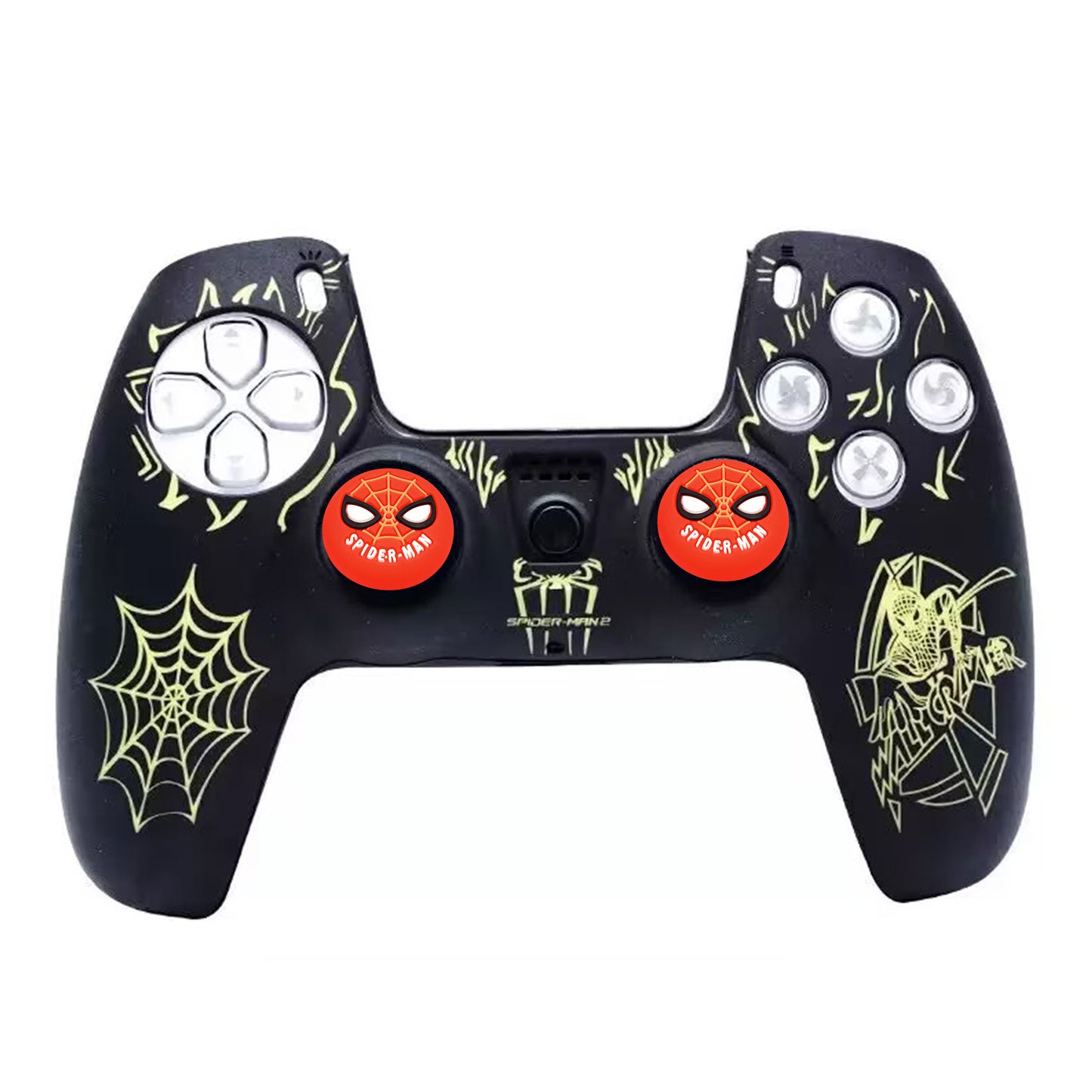 PS5 gamepad protective cover Halloween pattern element handle silicone cover non-slip and dust-proof, including 2 silicone caps
