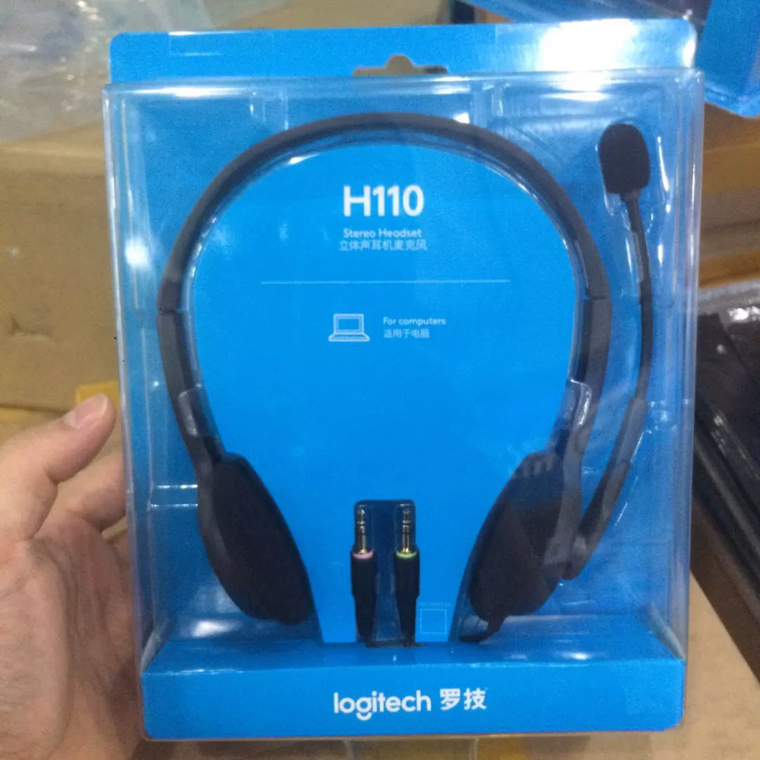 Boxed Genuine Logitech/Logitech H111 Headset with Microphone Headset Music Voice Headset H110