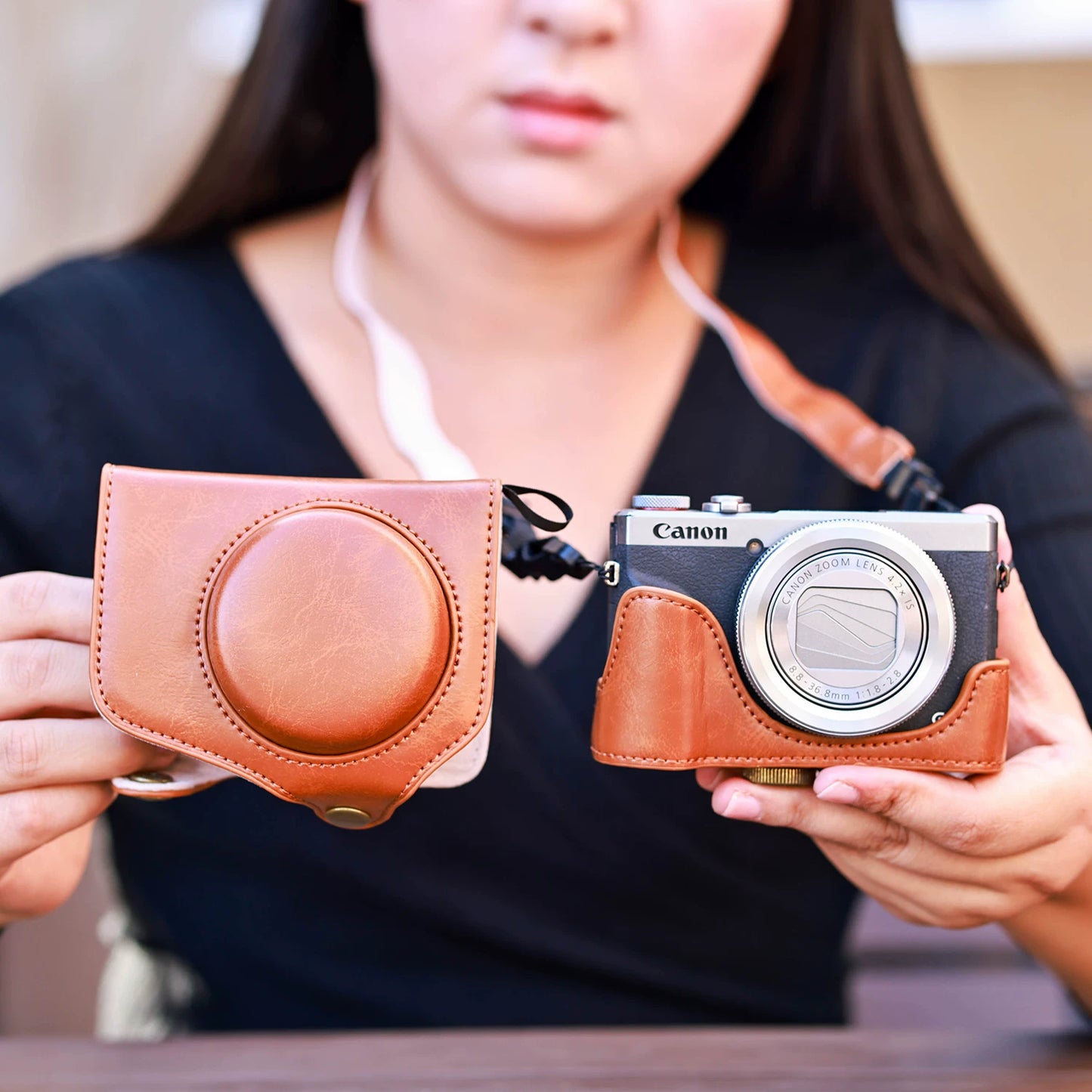 Suitable for Canon G7X3 Protective Case G7X2 Camera Case G11 G12G15/16 G1X2 Leather Case Camera Case Digital camera accessories