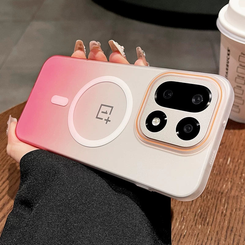 For OnePlus 15 mobile phone case 1 + ace6 new gradual change matte onePlus ultra-thin 1 + 13t protective case 1 + 15 anti-drop all-inclusive 15 magnetic suction fast charging advanced women's hard case Phone accessories