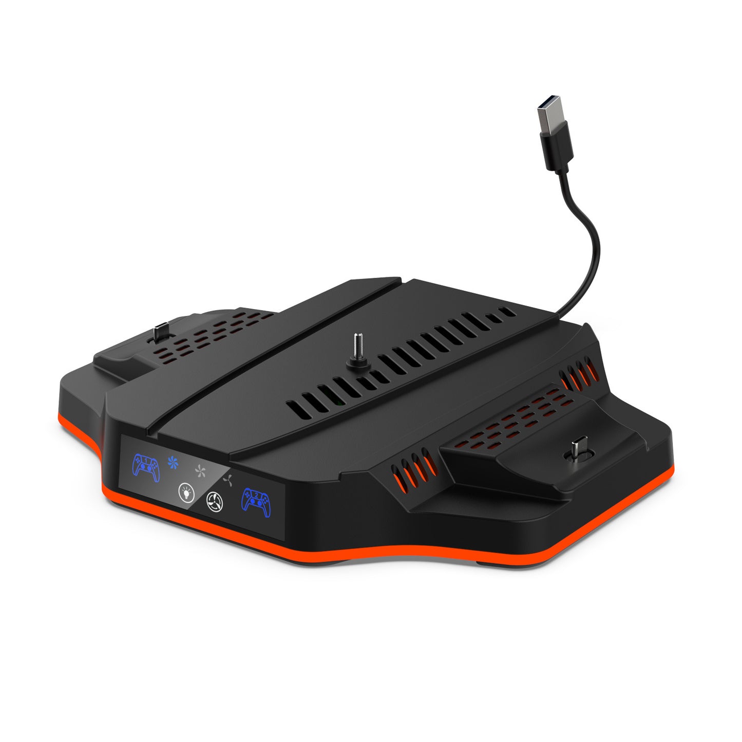 PS5slim game console cooling base with RGB colorful atmosphere light P5 gamepad seat charger TP5-3583