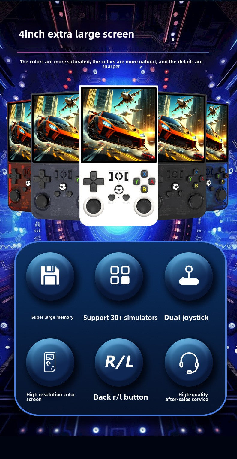 4"inch R36max IPS HD PSP Linux 4000mAh type C rechargable 2.4G Support wireless gamepad Ultra-Thin games Handheld Game Player consolepsp retro dual system